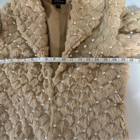*RARE* Bebe Rhinestone Rabbit Fur Coat - Picture 12 of 13